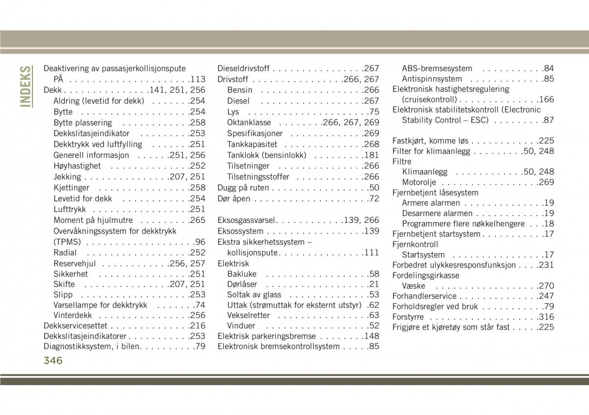 Jeep Compass II 2 bruksanvisningen / page 348