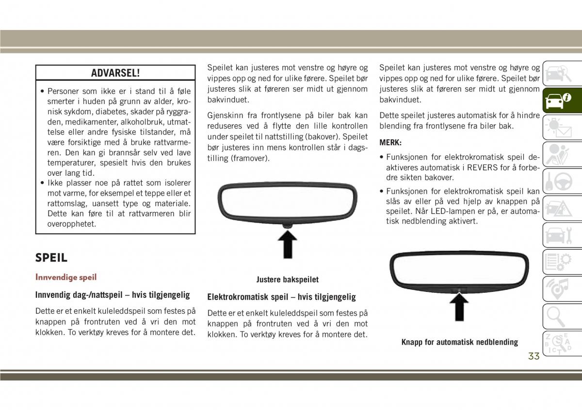 Jeep Compass II 2 bruksanvisningen / page 35