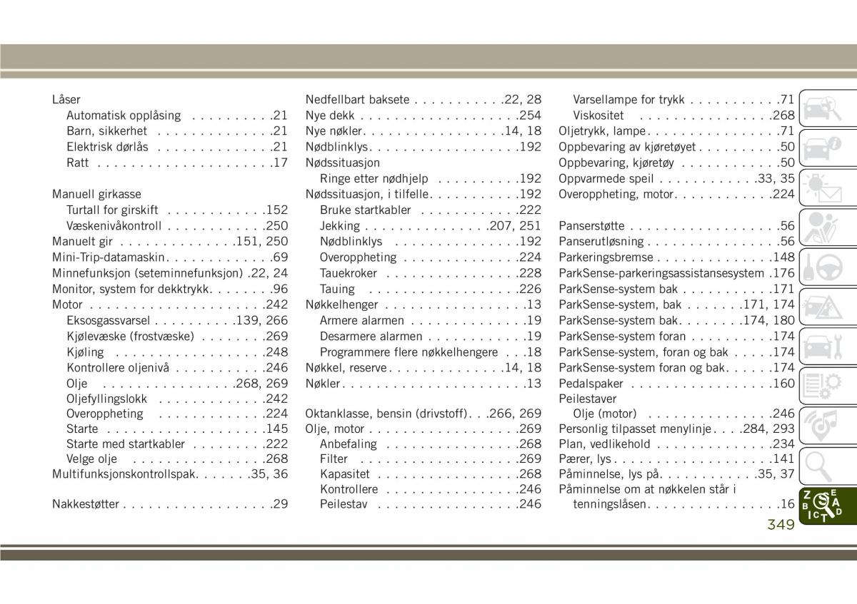 Jeep Compass II 2 bruksanvisningen / page 351