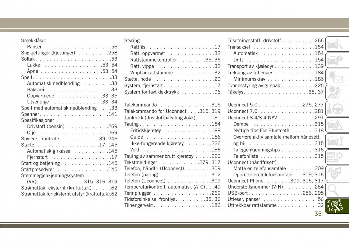 Jeep Compass II 2 bruksanvisningen / page 353