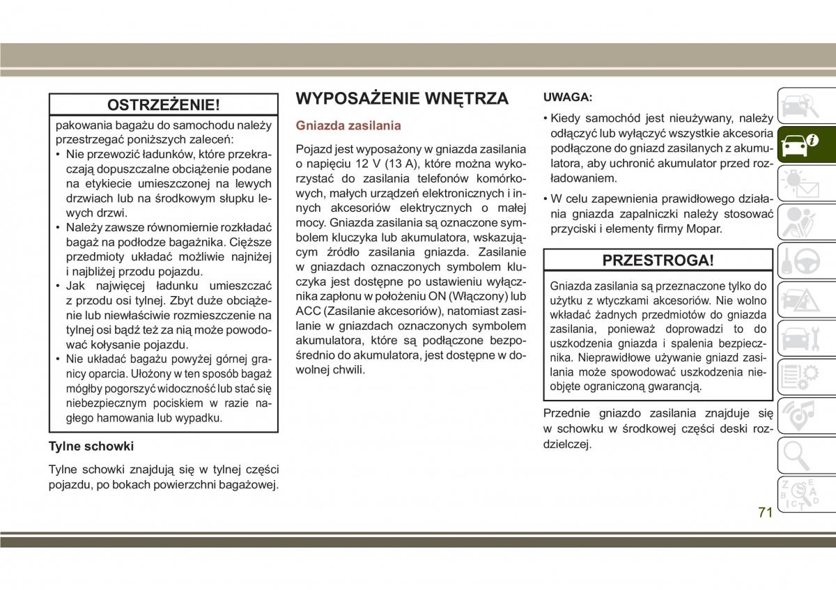 Jeep Compass II 2 instrukcja obslugi / page 73