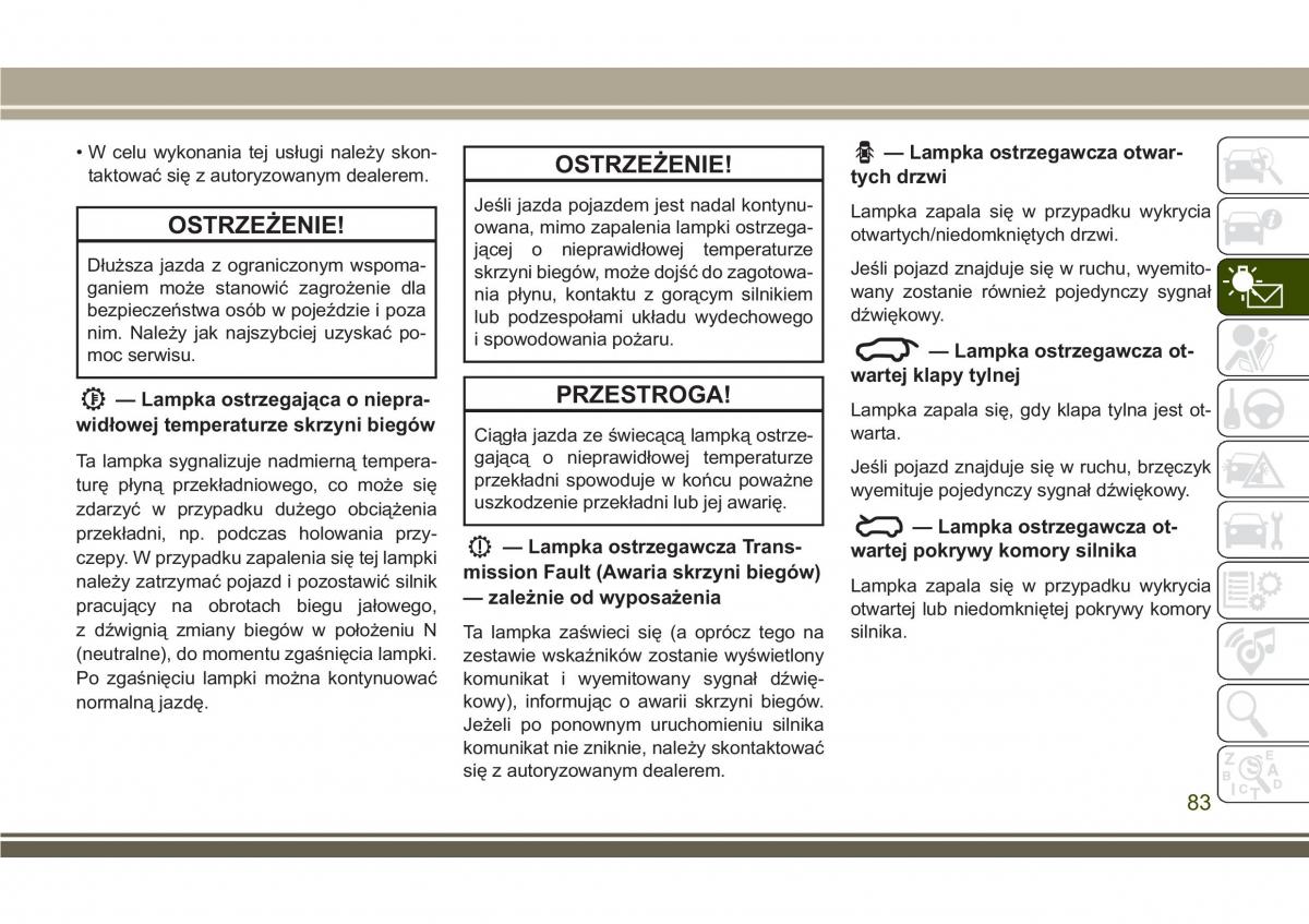 Jeep Compass II 2 instrukcja obslugi / page 85