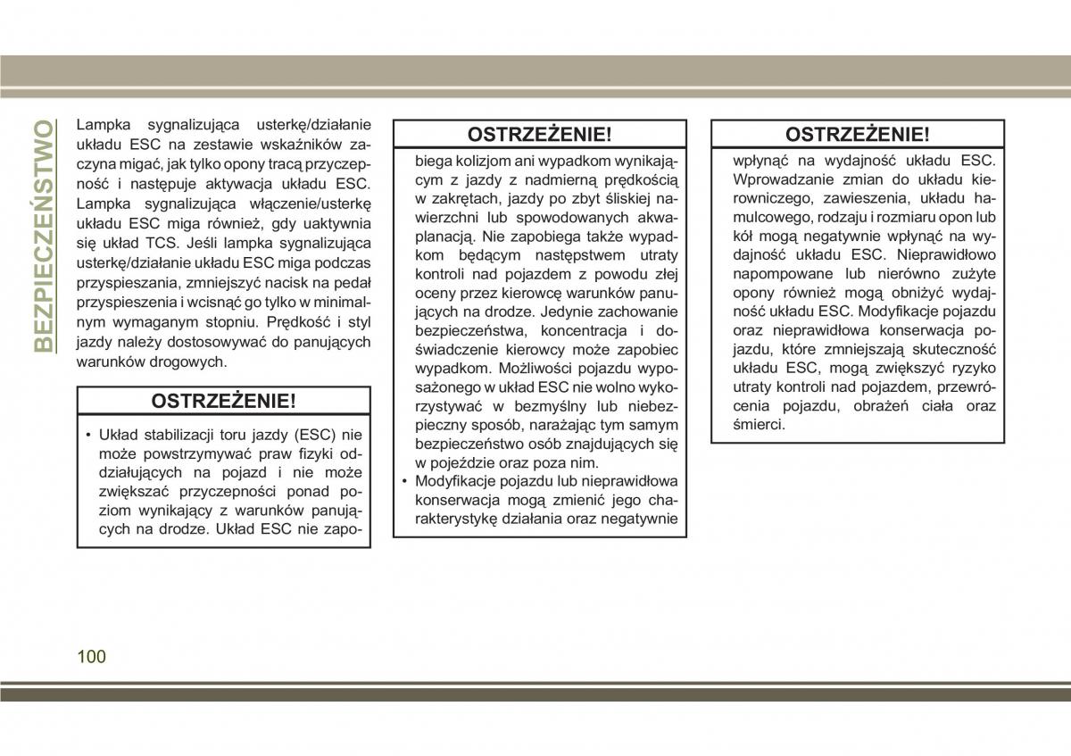 Jeep Compass II 2 instrukcja obslugi / page 102