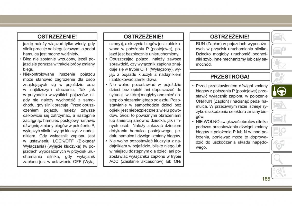 Jeep Compass II 2 instrukcja obslugi / page 187