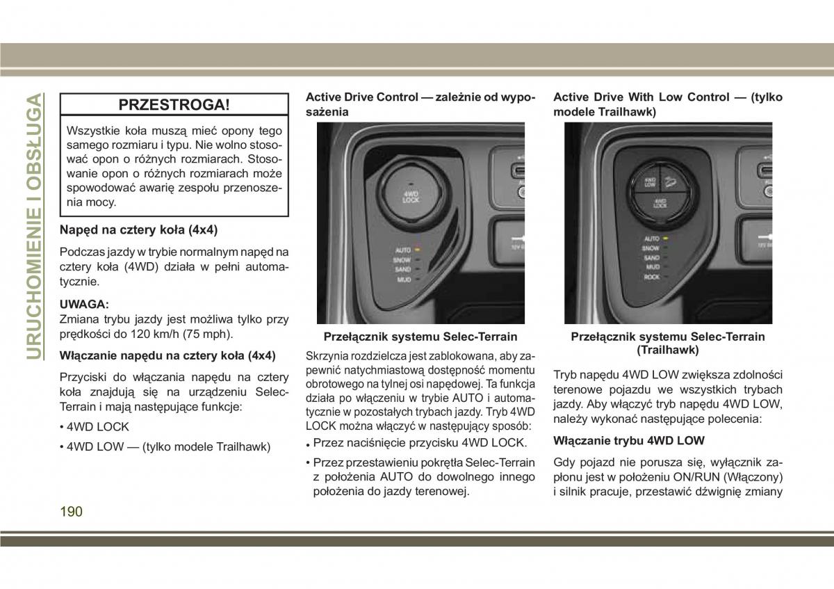 Jeep Compass II 2 instrukcja obslugi / page 192