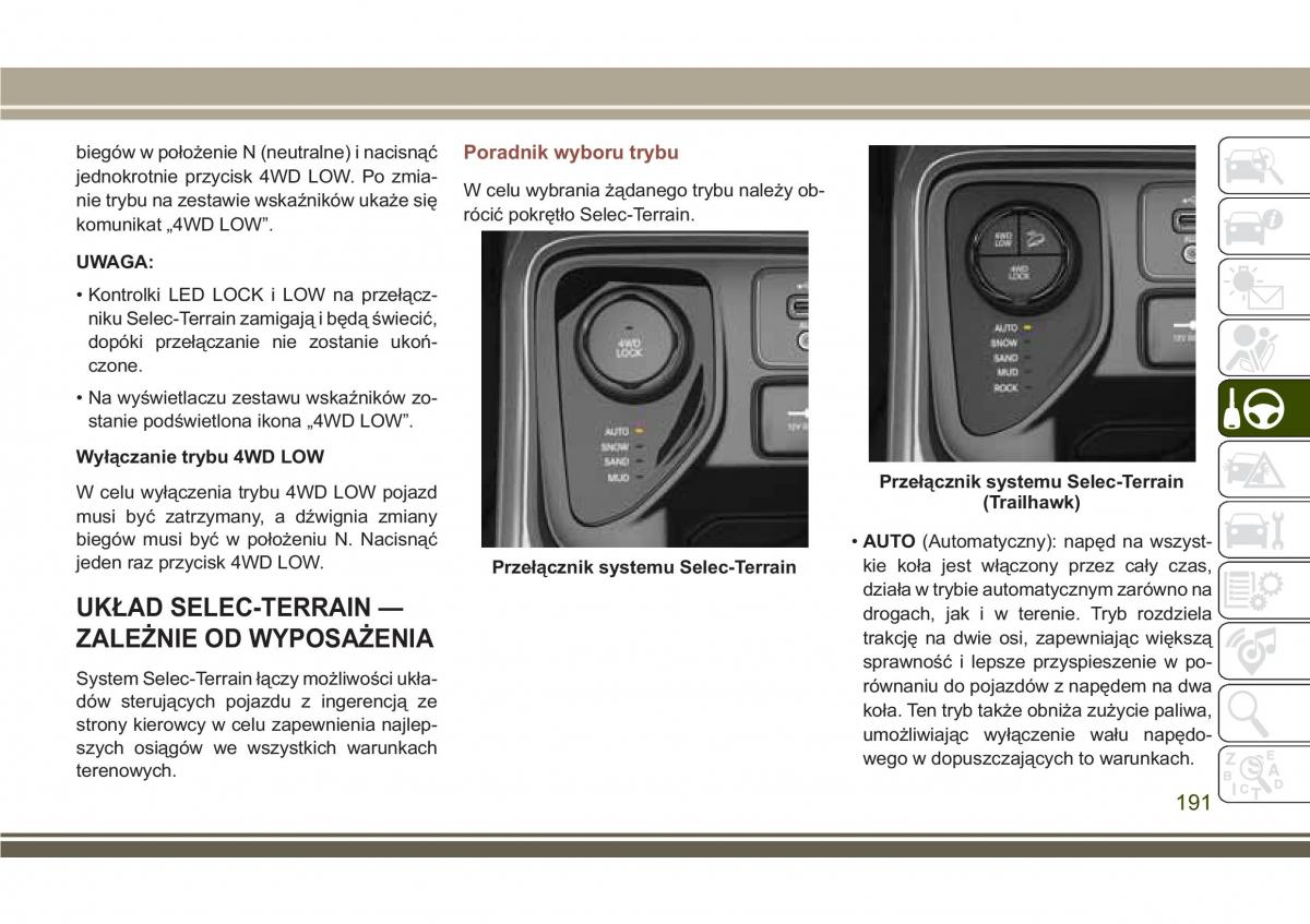 Jeep Compass II 2 instrukcja obslugi / page 193