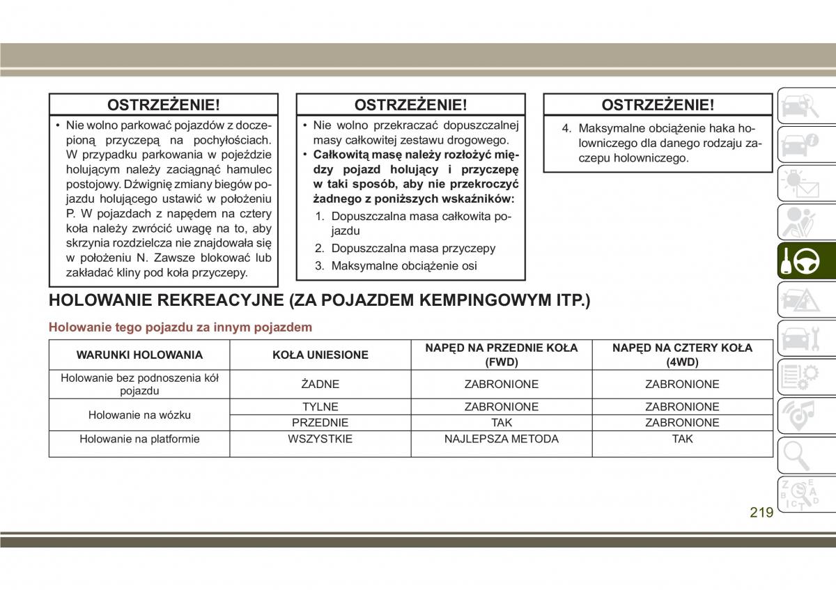 Jeep Compass II 2 instrukcja obslugi / page 221