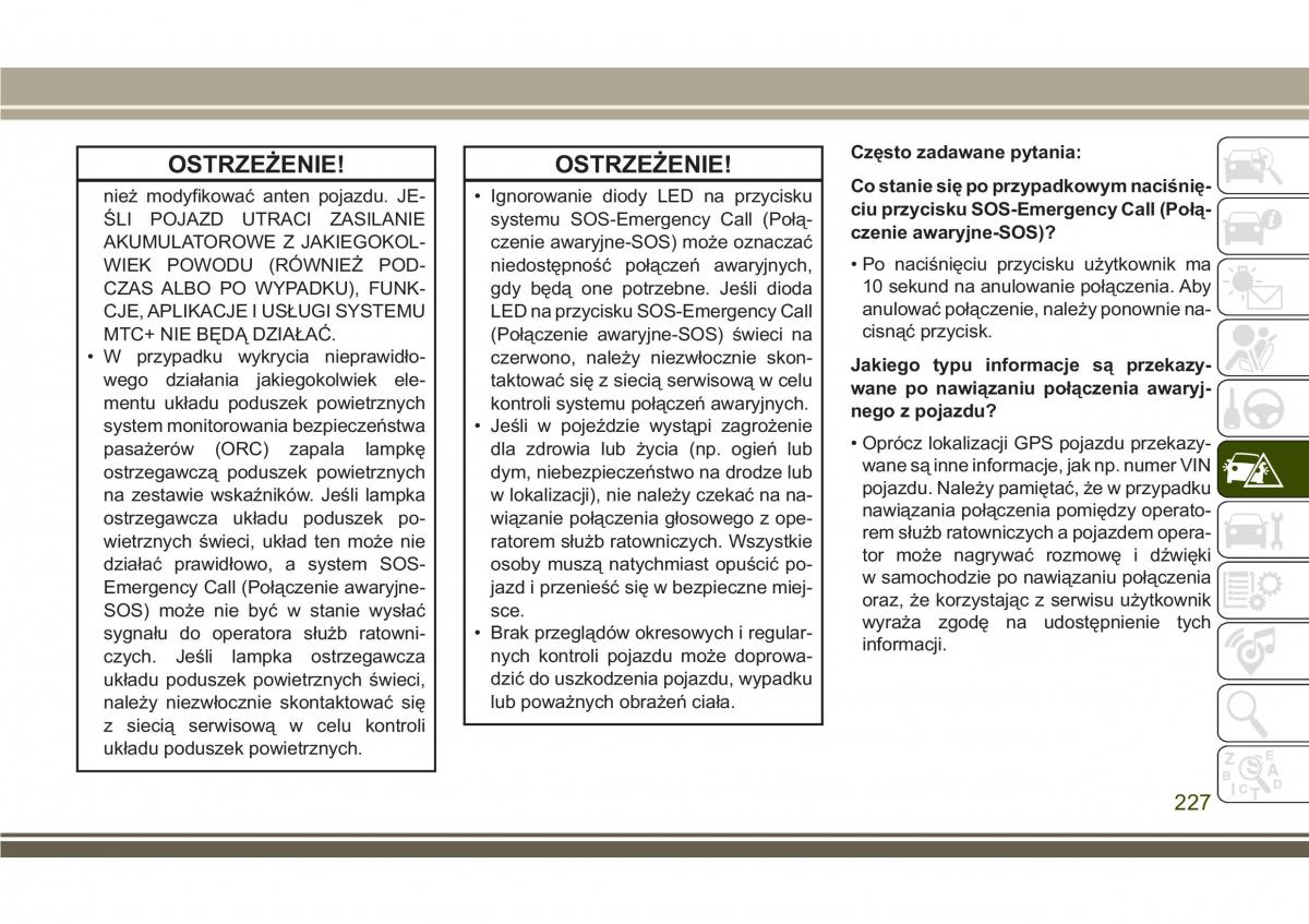 Jeep Compass II 2 instrukcja obslugi / page 229