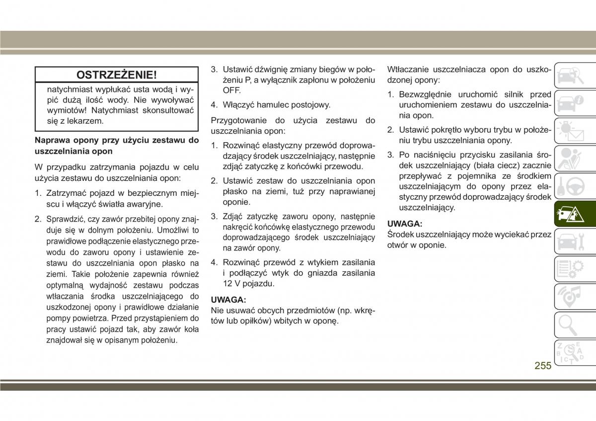 Jeep Compass II 2 instrukcja obslugi / page 257