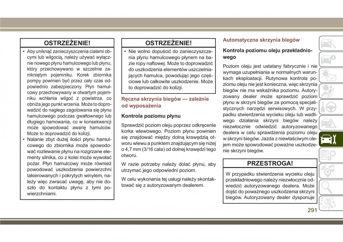 Jeep Compass II 2 instrukcja obslugi / page 293