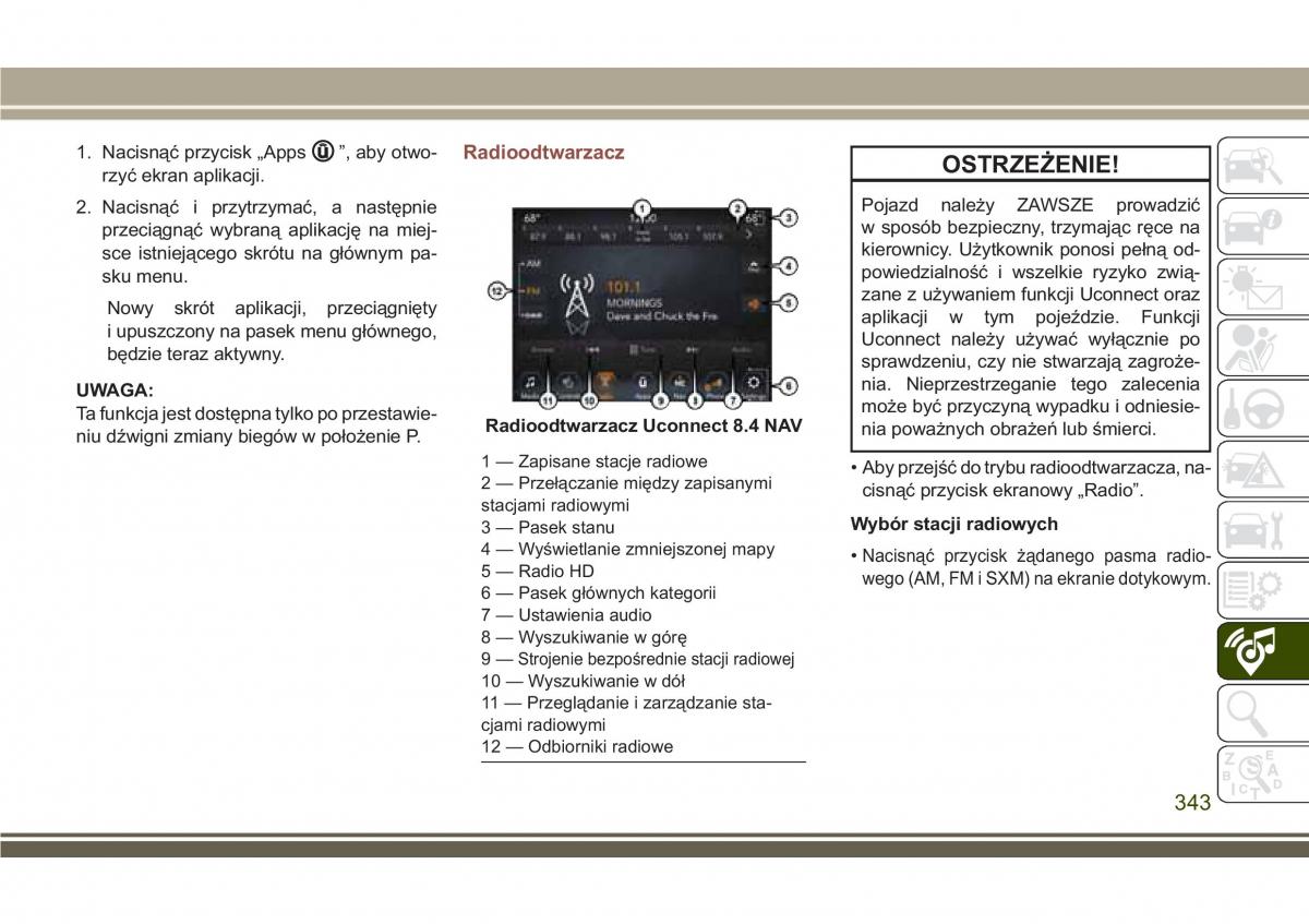 Jeep Compass II 2 instrukcja obslugi / page 345