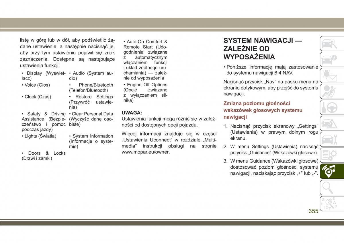 Jeep Compass II 2 instrukcja obslugi / page 357