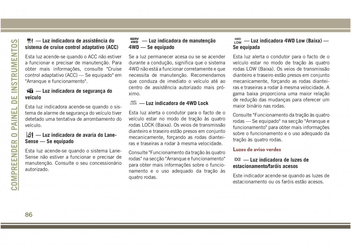 Jeep Compass II 2 manual del propietario / page 88