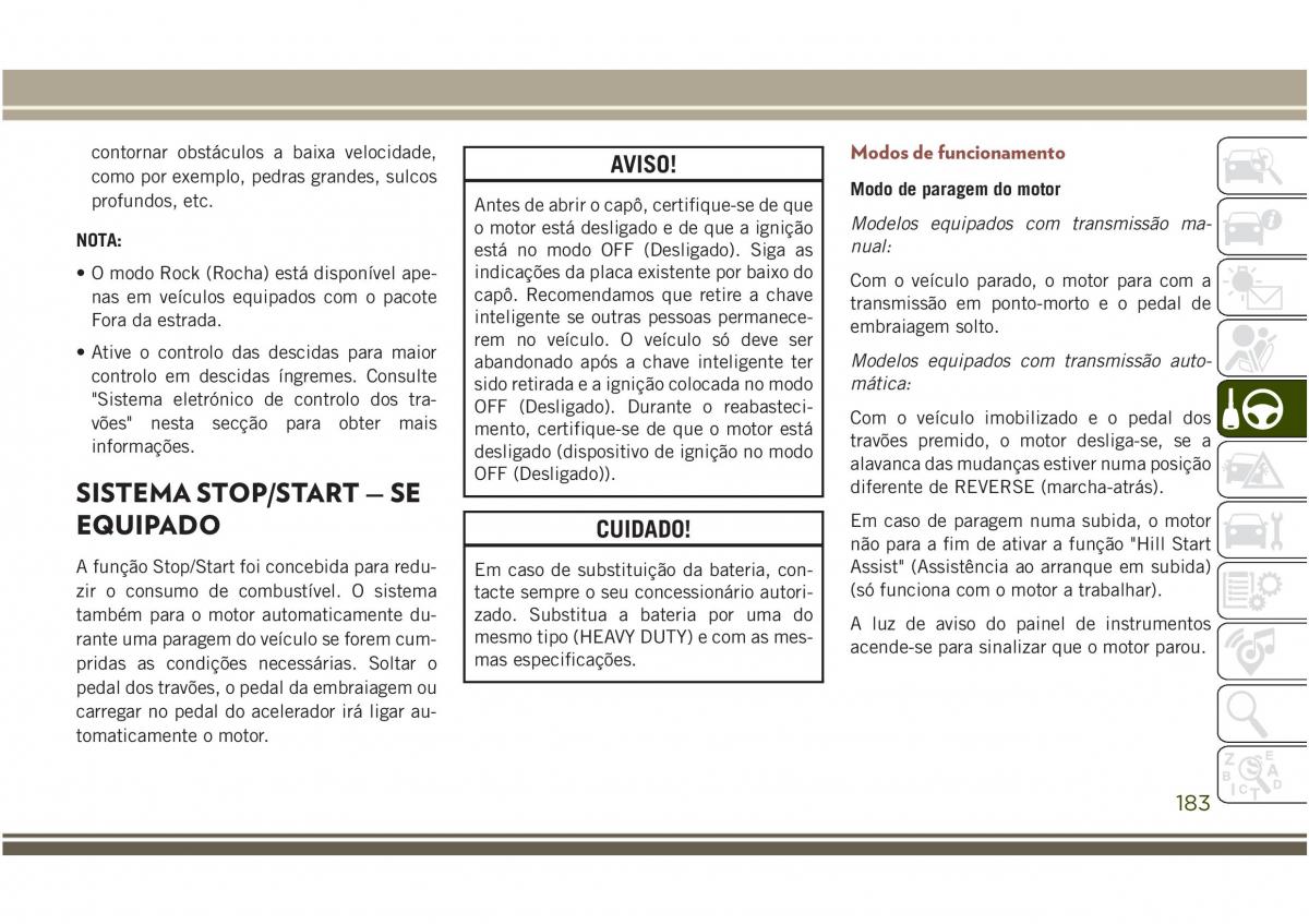 Jeep Compass II 2 manual del propietario / page 185