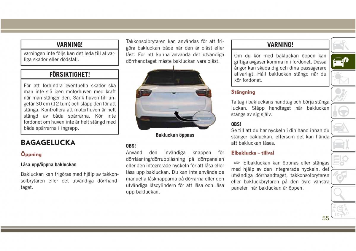 Jeep Compass II 2 instruktionsbok / page 57