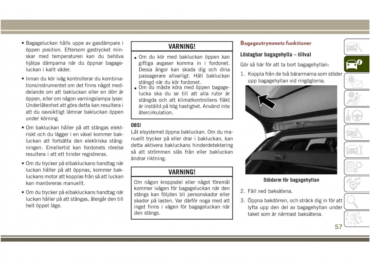 Jeep Compass II 2 instruktionsbok / page 59