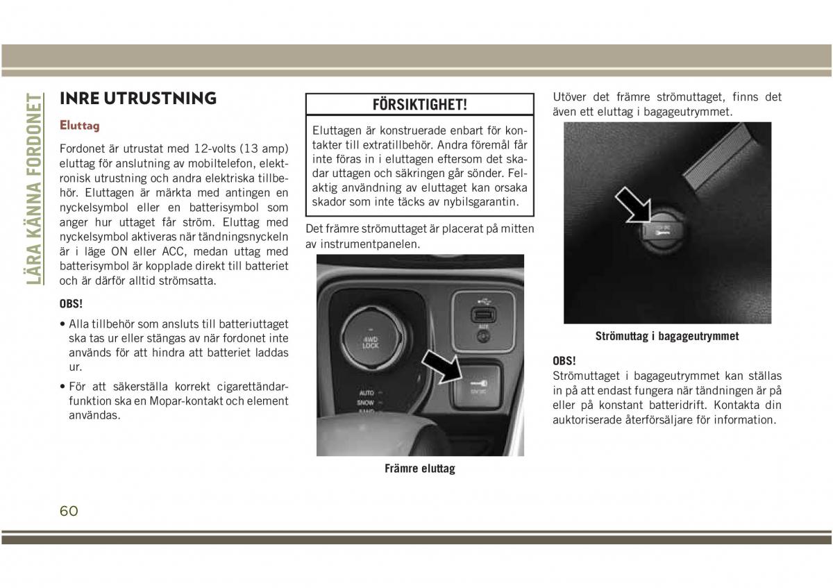 Jeep Compass II 2 instruktionsbok / page 62