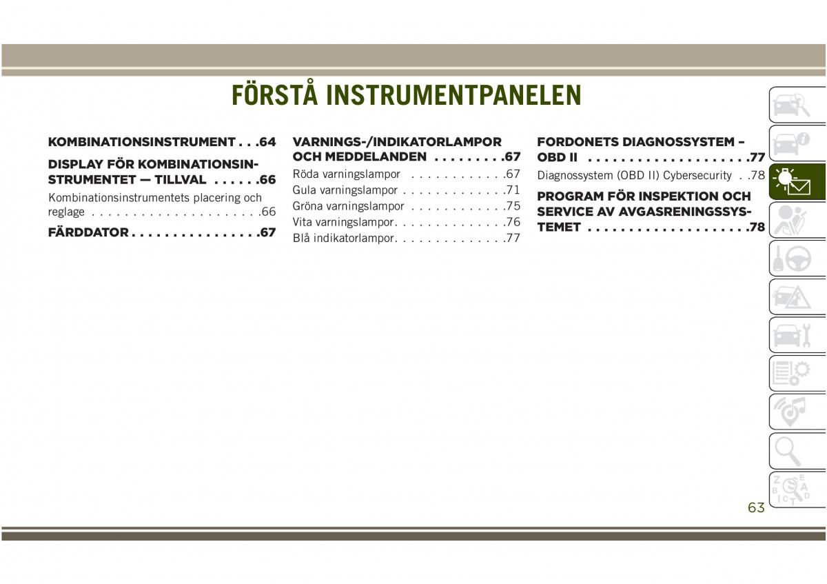 Jeep Compass II 2 instruktionsbok / page 65