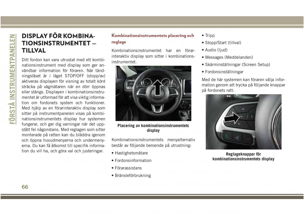 Jeep Compass II 2 instruktionsbok / page 68