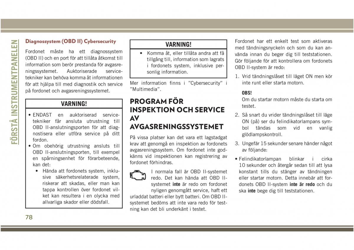 Jeep Compass II 2 instruktionsbok / page 80