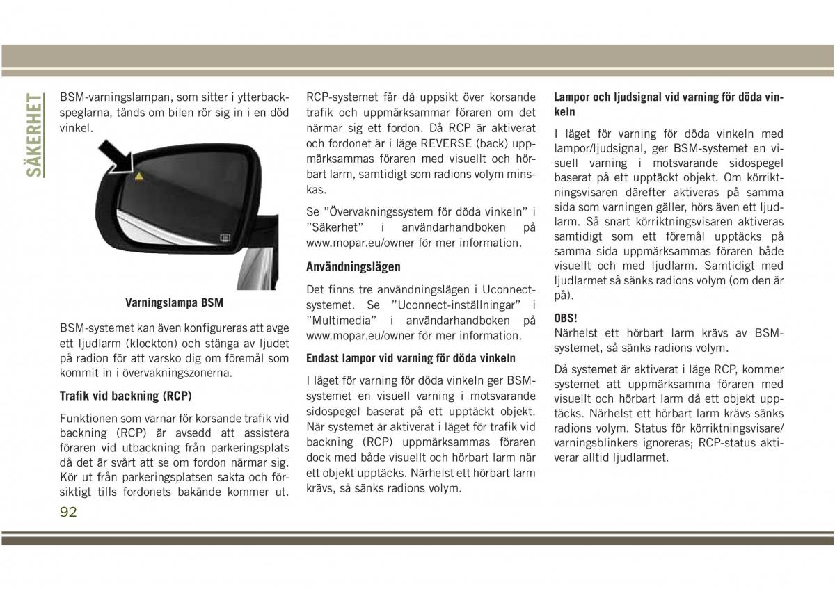 Jeep Compass II 2 instruktionsbok / page 94