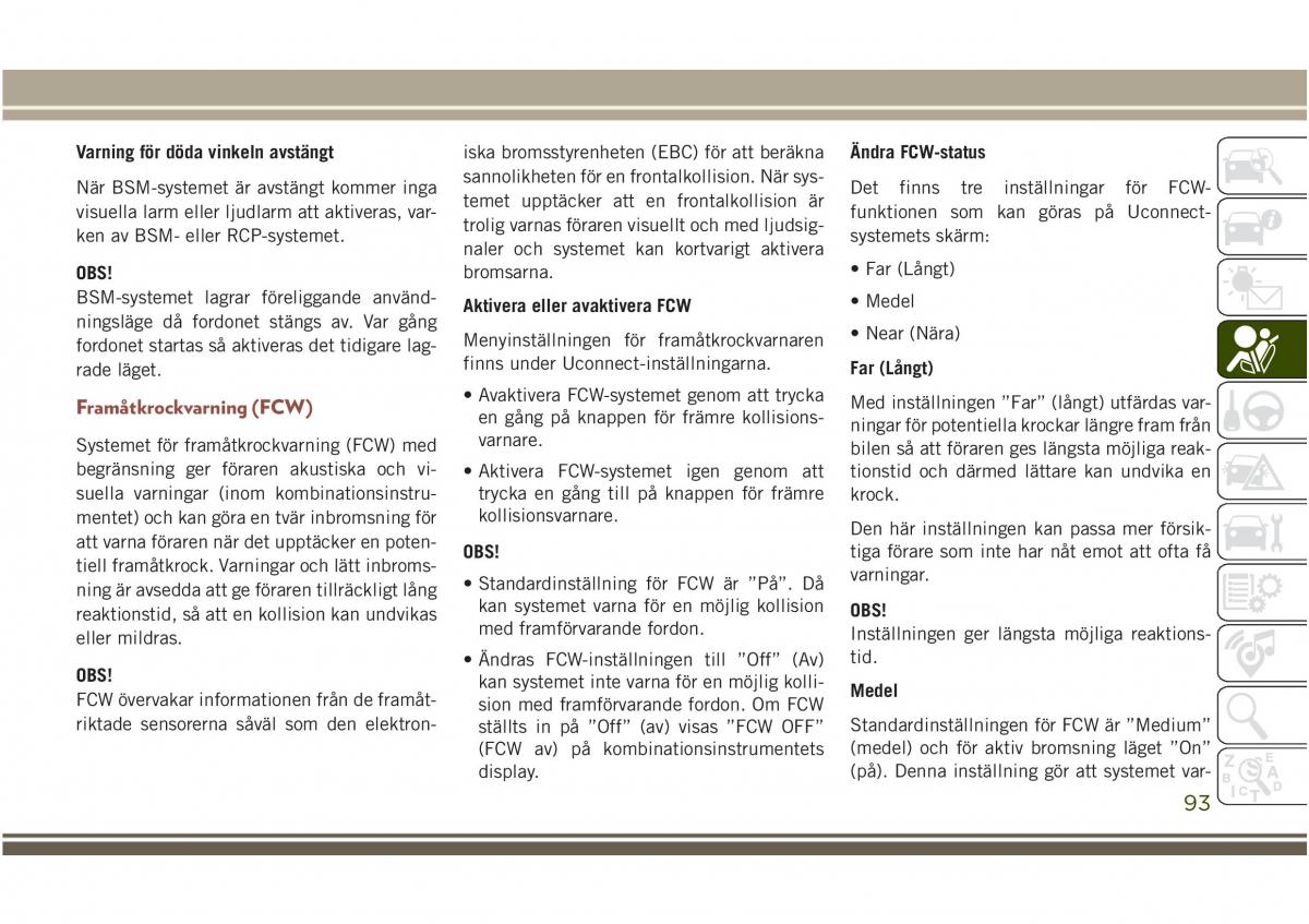 Jeep Compass II 2 instruktionsbok / page 95