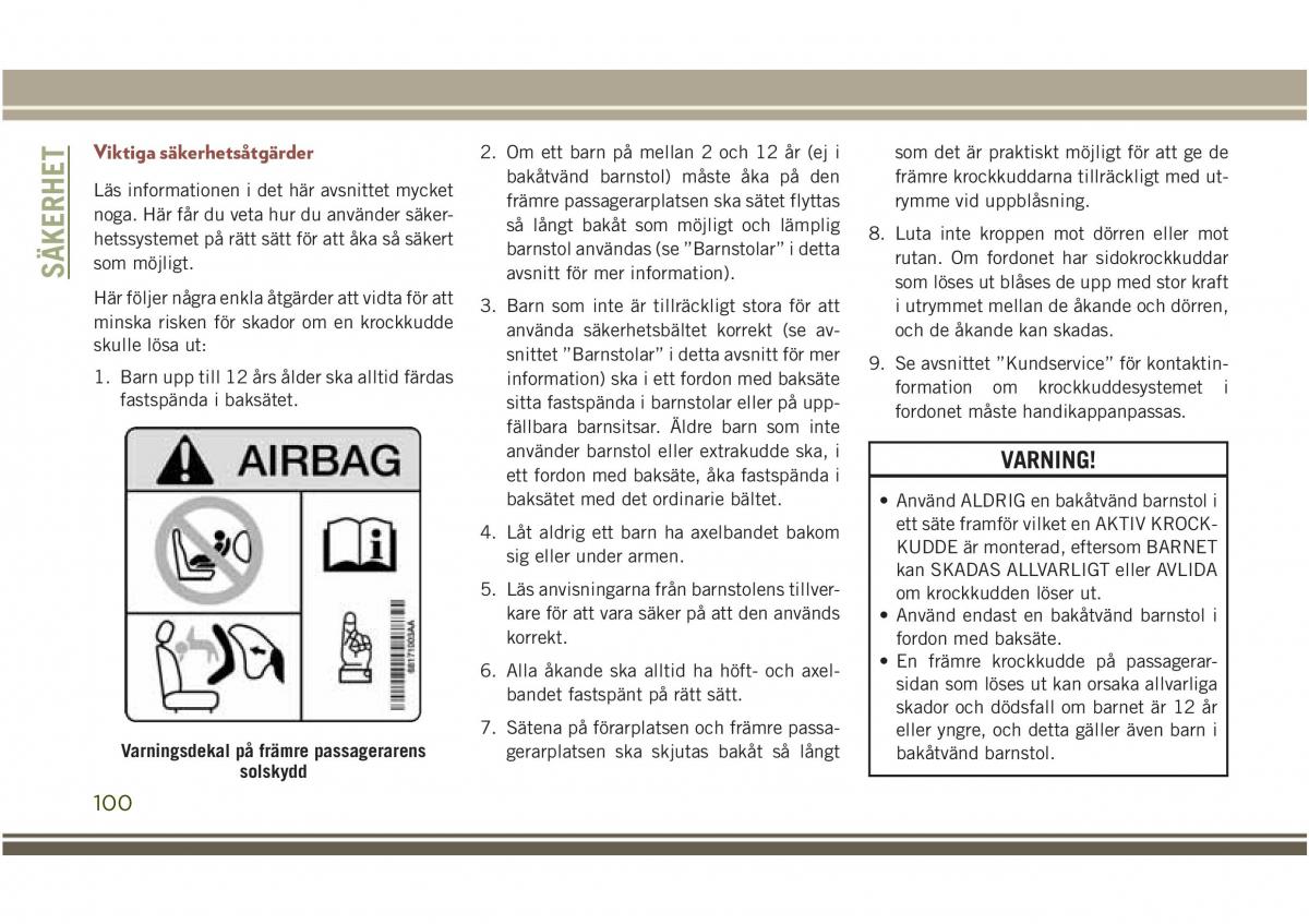 Jeep Compass II 2 instruktionsbok / page 102