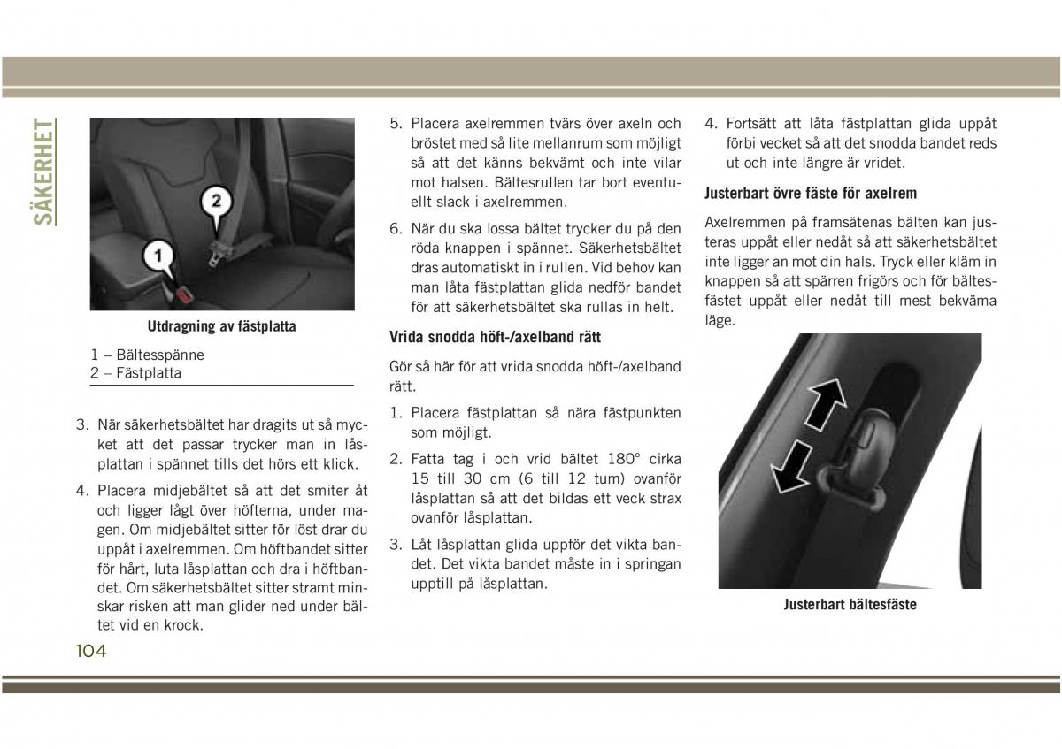 Jeep Compass II 2 instruktionsbok / page 106