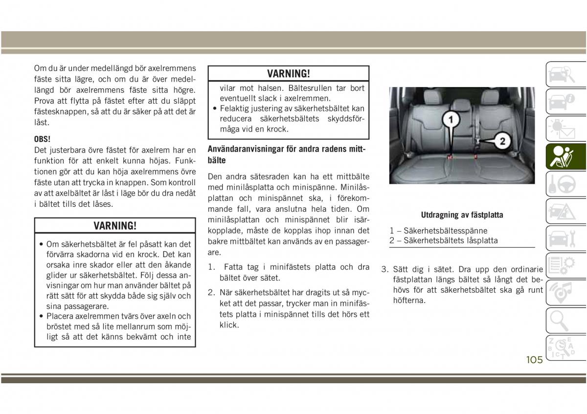 Jeep Compass II 2 instruktionsbok / page 107