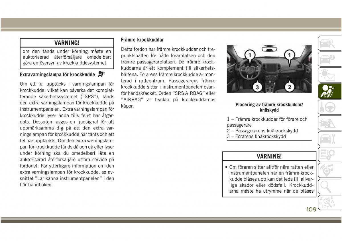 Jeep Compass II 2 instruktionsbok / page 111