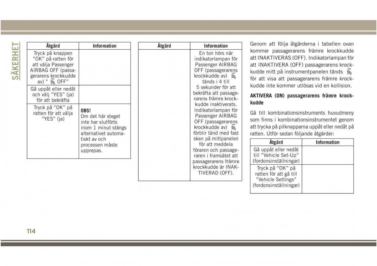 Jeep Compass II 2 instruktionsbok / page 116