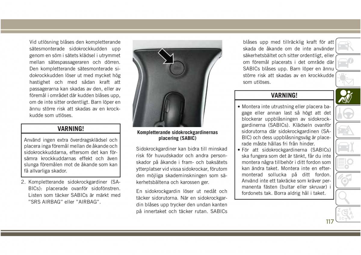 Jeep Compass II 2 instruktionsbok / page 119