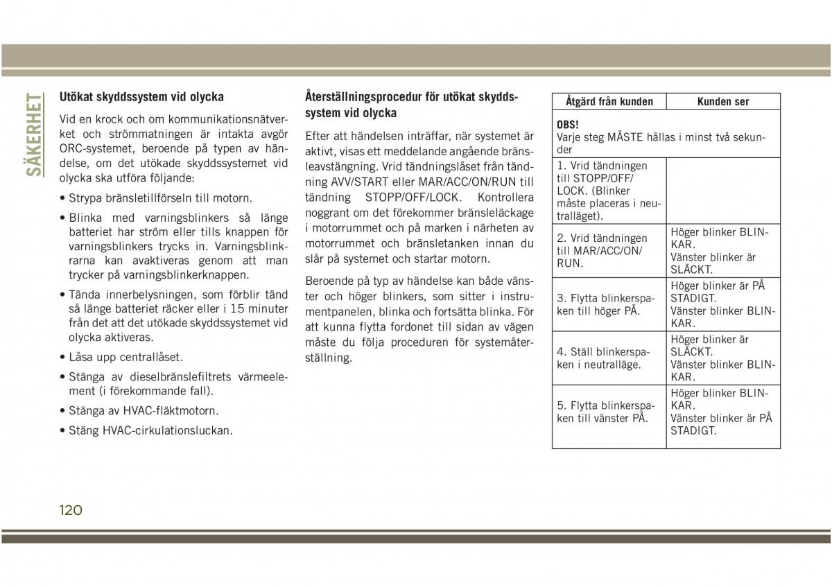 Jeep Compass II 2 instruktionsbok / page 122