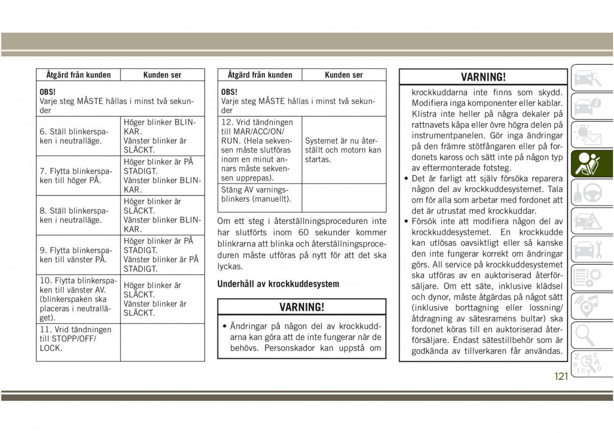 Jeep Compass II 2 instruktionsbok / page 123