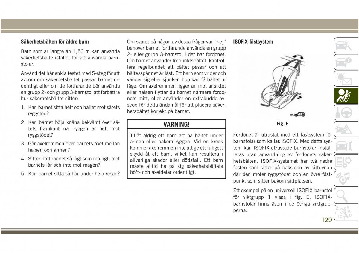 Jeep Compass II 2 instruktionsbok / page 131