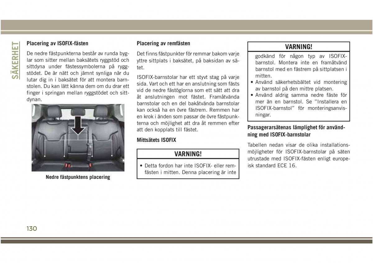 Jeep Compass II 2 instruktionsbok / page 132