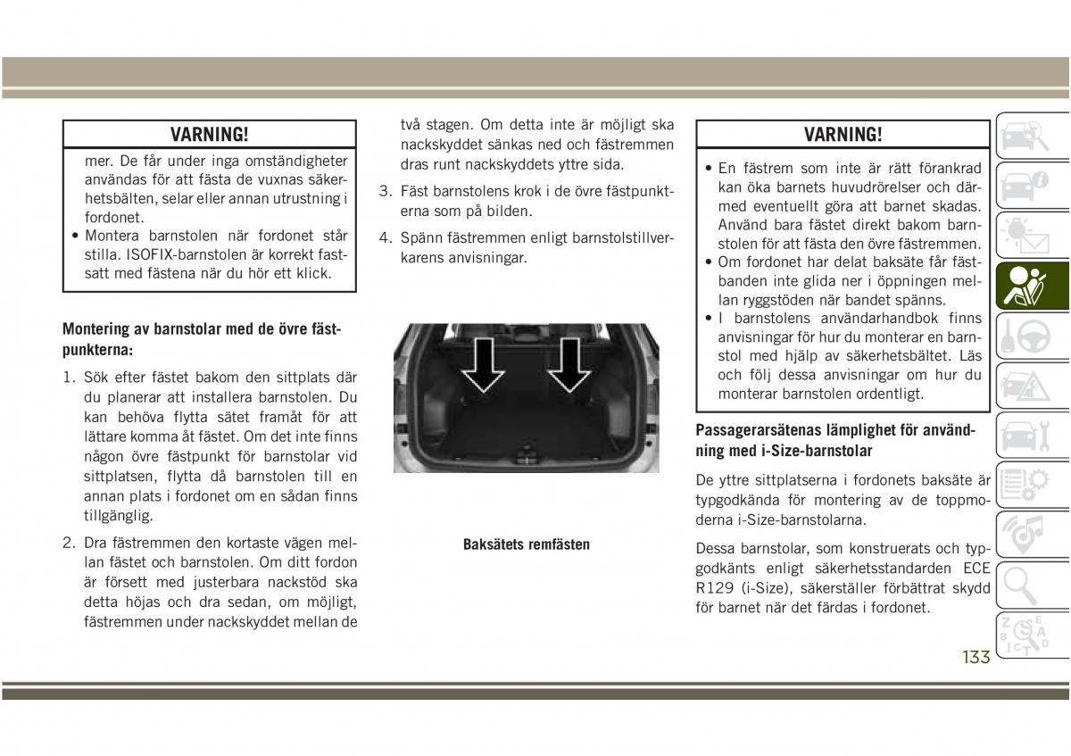 Jeep Compass II 2 instruktionsbok / page 135