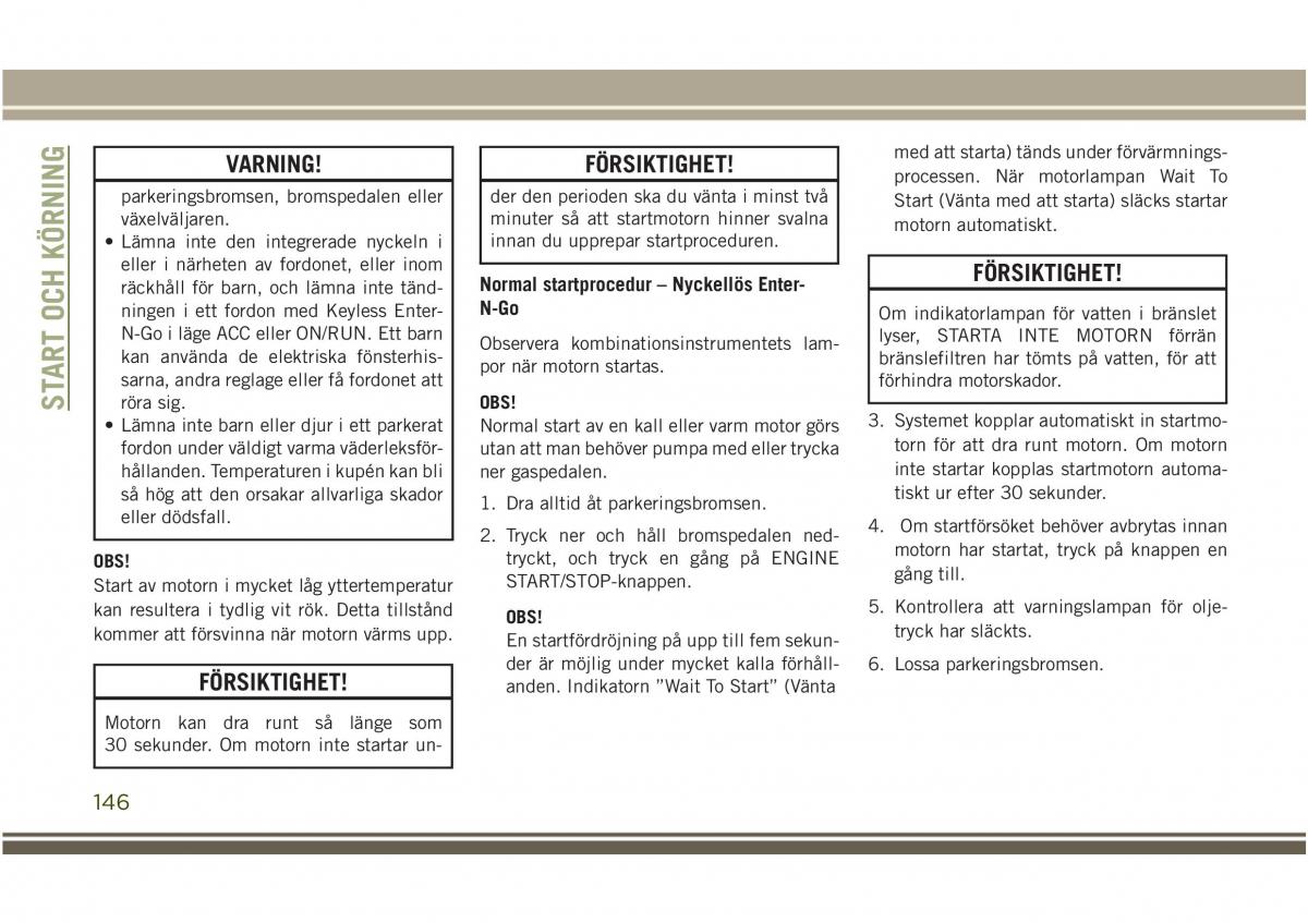 Jeep Compass II 2 instruktionsbok / page 148