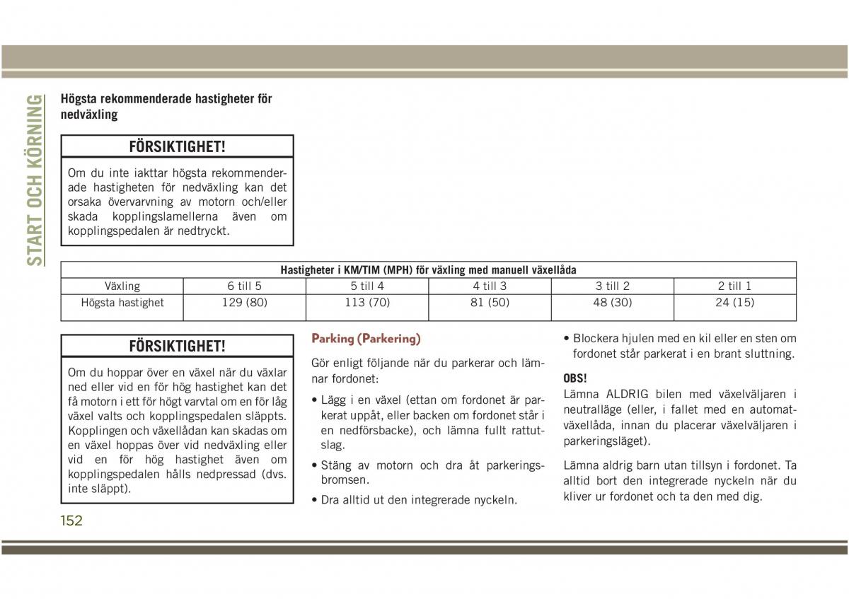 Jeep Compass II 2 instruktionsbok / page 154