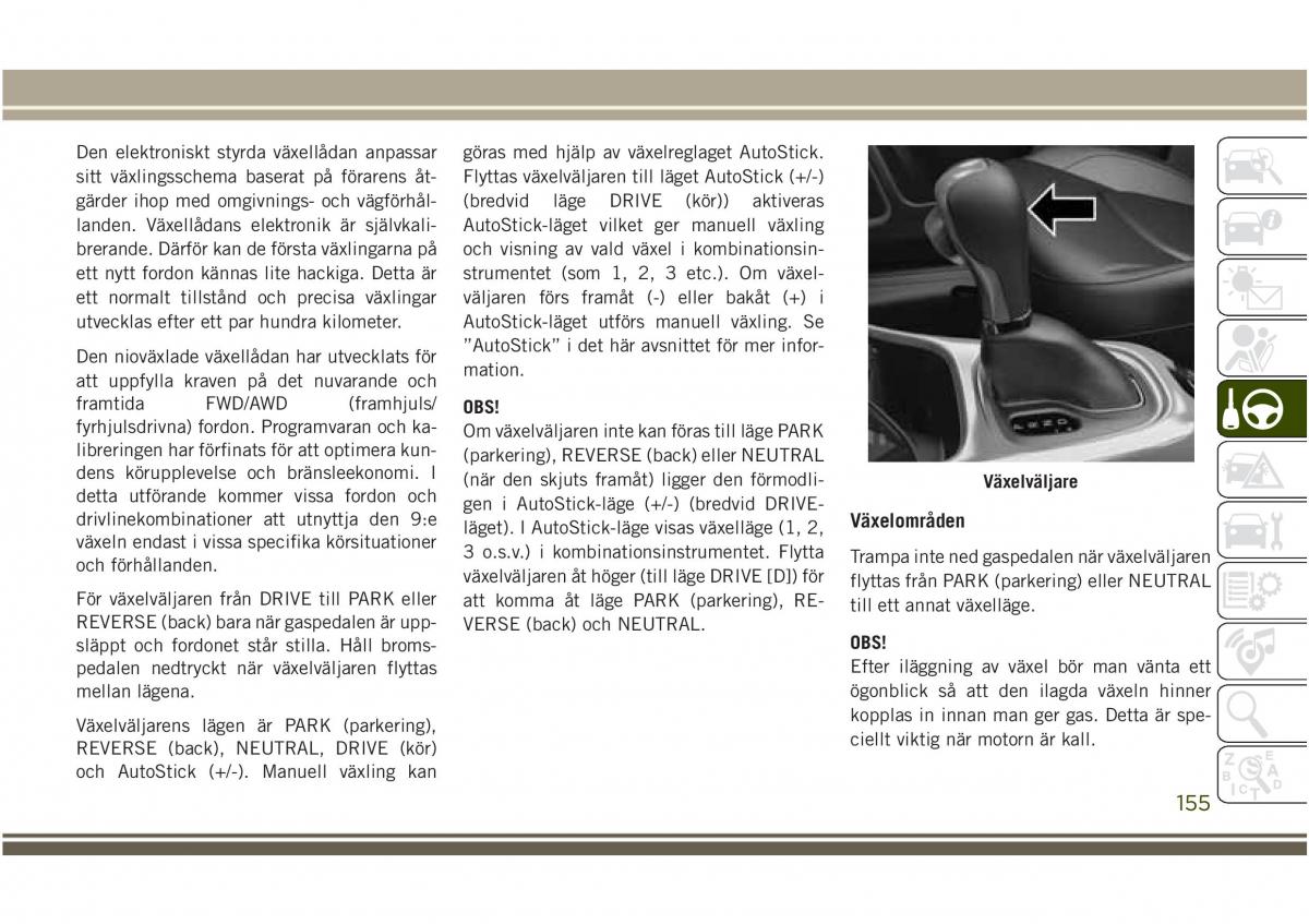 Jeep Compass II 2 instruktionsbok / page 157