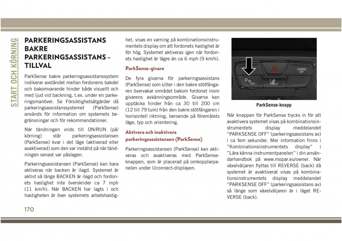 Jeep Compass II 2 instruktionsbok / page 172