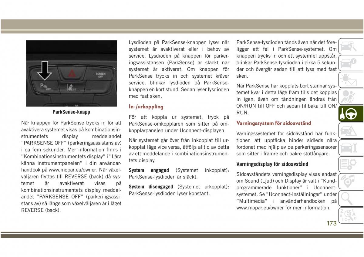 Jeep Compass II 2 instruktionsbok / page 175