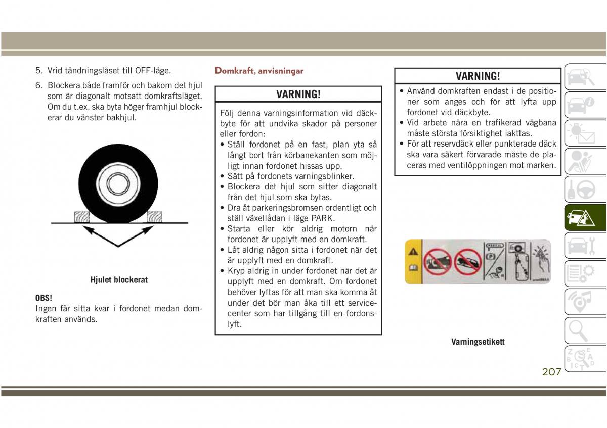 Jeep Compass II 2 instruktionsbok / page 209