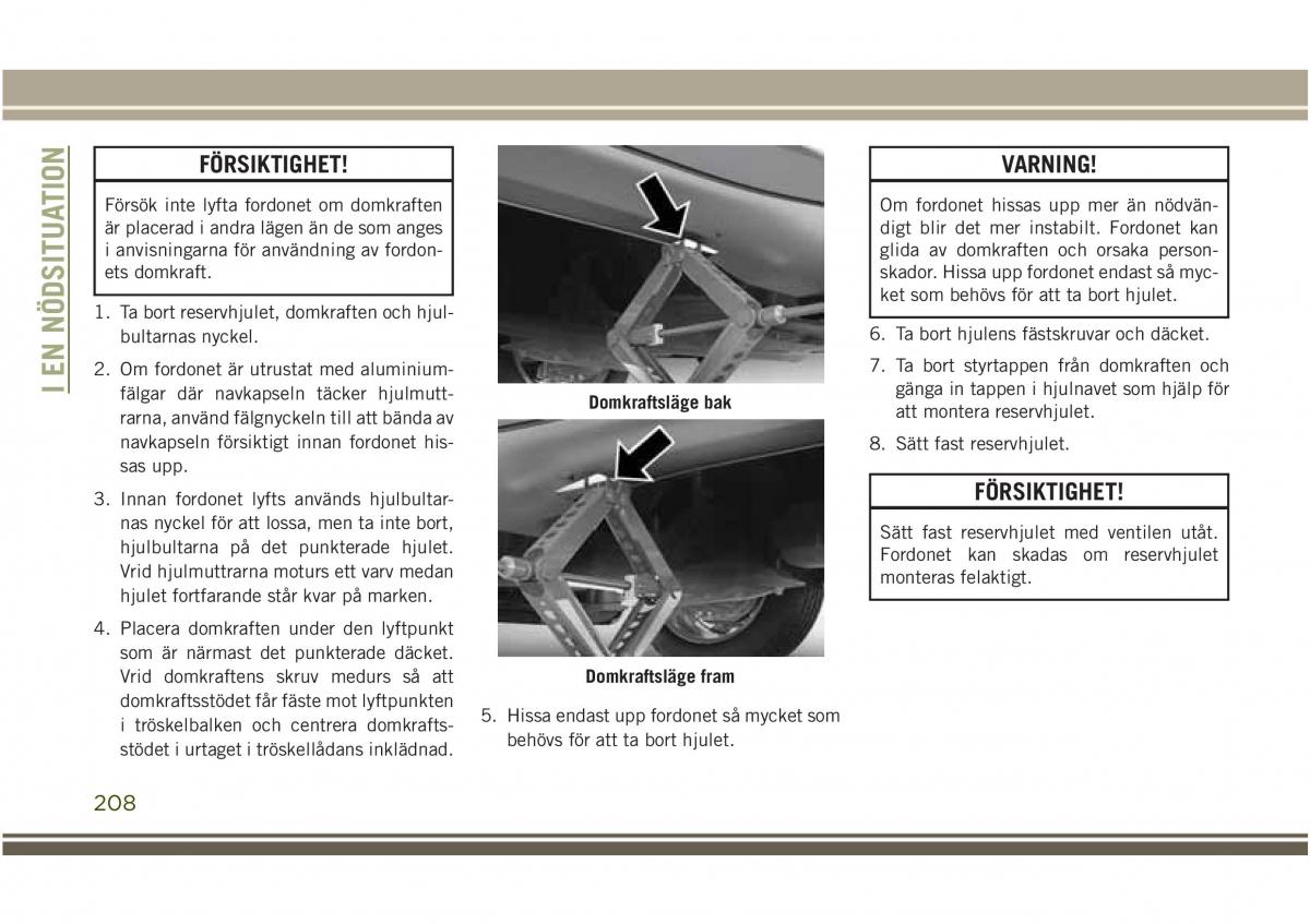 Jeep Compass II 2 instruktionsbok / page 210