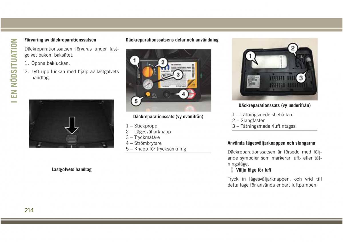 Jeep Compass II 2 instruktionsbok / page 216