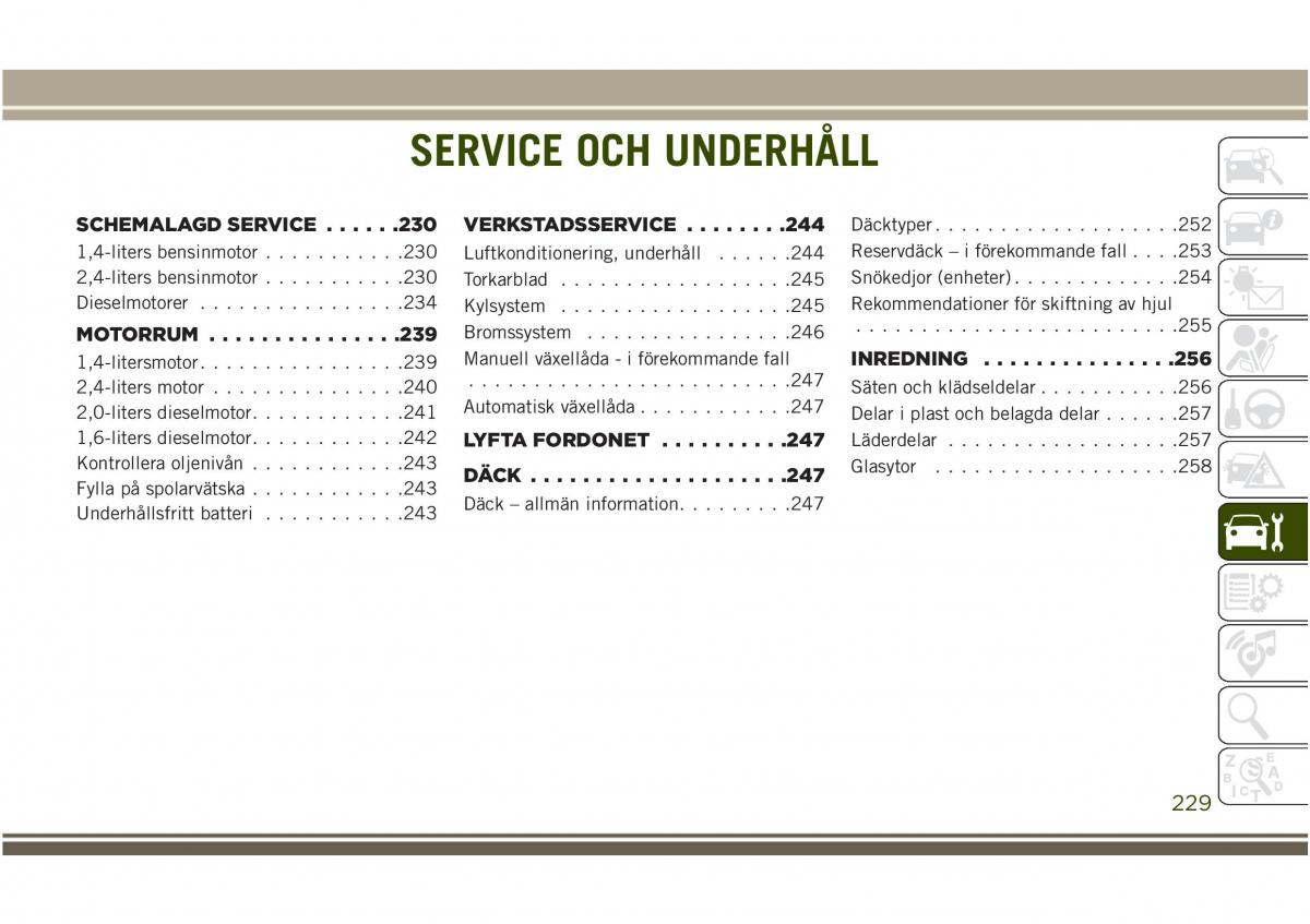 Jeep Compass II 2 instruktionsbok / page 231