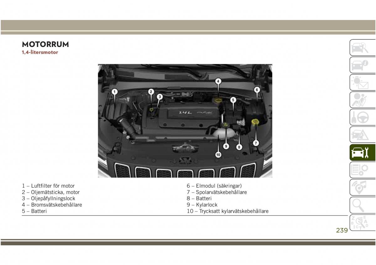 Jeep Compass II 2 instruktionsbok / page 241