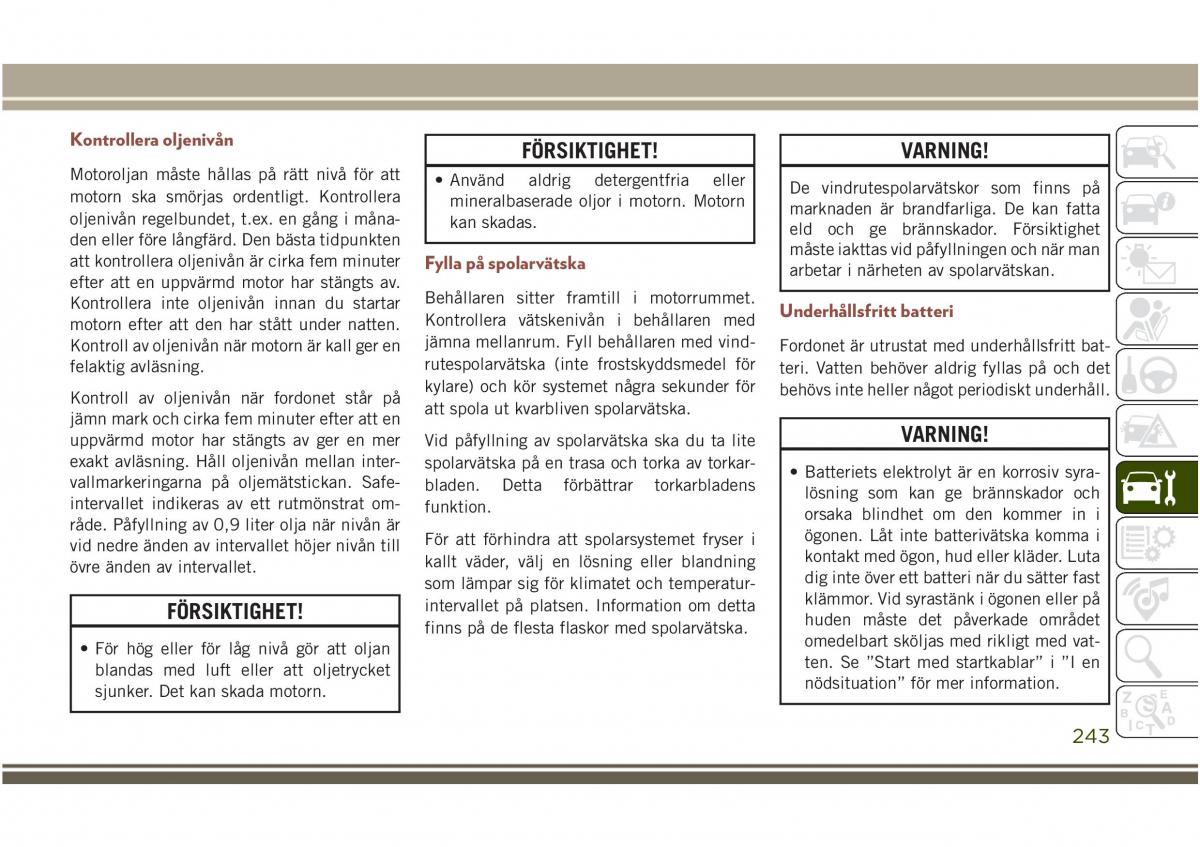 Jeep Compass II 2 instruktionsbok / page 245