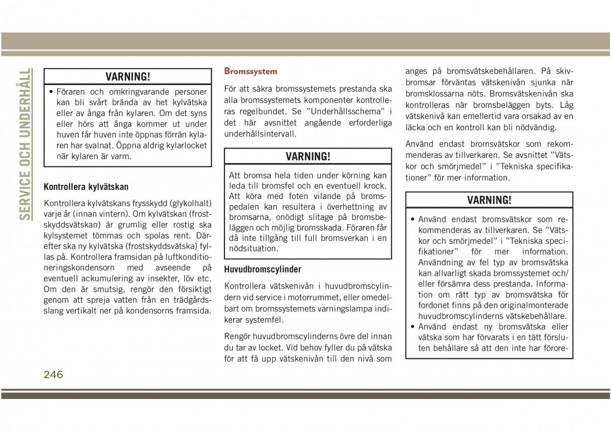 Jeep Compass II 2 instruktionsbok / page 248