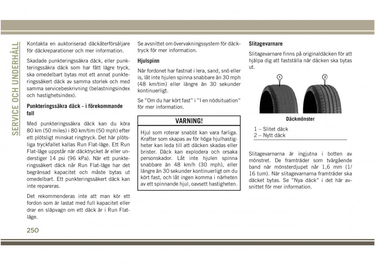 Jeep Compass II 2 instruktionsbok / page 252